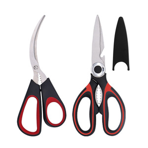 Multi Functional Stainless Steel Kitchen Scissors With Blade Cover For Shrimp Chicken Bones Barbecue Home Use Blue Black Red - Product Image 4