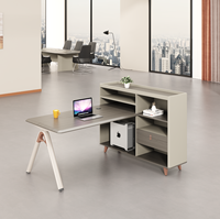 Bureau de travail moderne en bois personnalisable pour employés, avec armoire de rangement et cloison de séparation, table de travail pour personnel, pour commande en gros