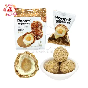Roerat-HoCo con recubrimiento de harina de avena, Bola de hojaldre y relleno de crema de chocolate blanco, Bola de galleta nítida