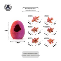 Ensemble d'œufs de dragon à coquille brisée imprimés en 3D, ornements de Pâques Dragon Meng Chong, cadeau fait main, décoration à assembler et à colorier
