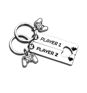 Grappig Spel Speler 1 Speler 2 Bijpassende Sleutelhanger Voor Gamer Vriendje Paar Sleutelhanger Voor Valentijnsverjaardag Cadeau