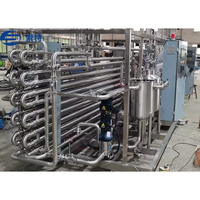 Stérilisateur tubulaire automatique en acier inoxydable UHT, système de stérilisation par plaques et tubes pour lait, jus, boissons BTG7B-16 ISO 9001