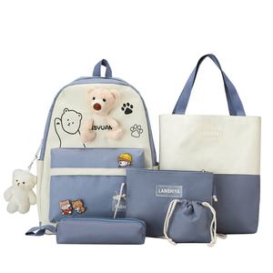 ODM/OBM <span class=keywords><strong>2021</strong></span> <span class=keywords><strong>populaire</strong></span> nouveau Design filles sac ensemble 5 pièces en 1 sac à dos scolaire filles cartables - Product Image 4