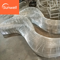 Chaise longue de salon d'extérieur en aluminium moderne, étanche, en forme de S, pour jardin, patio, hôtel, de fabrication professionnelle