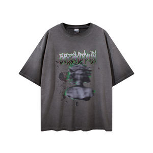 TKAN603 Hombres Hip Hop Vintage Gráfico Camisetas Tallas grandes Transpirable Jersey Camiseta personalizada Impresión Camiseta en blanco - Product Image 2