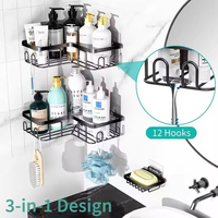Étagère d'angle de douche magnétique en acier inoxydable, support mural en acier pour salle de bain, sans perçage, 30 cm