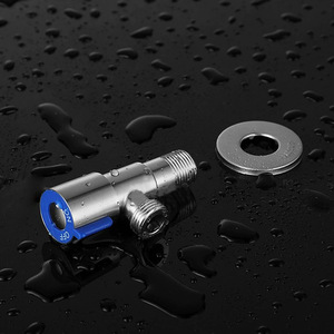 Stainless Steel Angle Valve 15mm Male Thread For Hot Cold Water Inlet With Red Blue Markings - Product Image 2