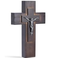 JUXINDA Croix murale chrétienne en bois Crucifix religieux décoration pour la maison chapelle église