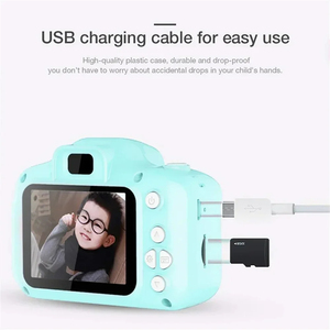 กล้องดิจิตอลสำหรับเด็ก USB ชาร์จได้สีเหลืองมินิกล้องวิดีโอสไตล์การ์ตูนอุปกรณ์ถ่ายภาพของเล่นการเรียนรู้ทางอิเล็กทรอนิกส์ - Product Image 4