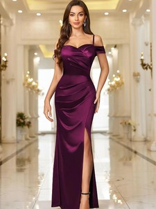 YQY80001 Vestido <span class=keywords><strong>de</strong></span> <span class=keywords><strong>Dama</strong></span> <span class=keywords><strong>de</strong></span> <span class=keywords><strong>Honor</strong></span> Elegante <span class=keywords><strong>de</strong></span> Lujo con Un Hombro, Abertura y Satén para Mujer, <span class=keywords><strong>Vestidos</strong></span> <span class=keywords><strong>de</strong></span> Noche Largos para Baile <span class=keywords><strong>de</strong></span> Graduación <span class=keywords><strong>2023</strong></span> - Product Image 6
