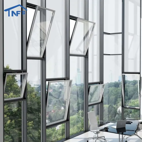 Ahşap tasarım ızgara çift cam iki eksenli pencere