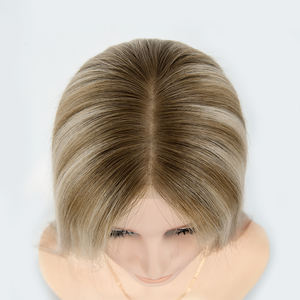 En gros : Topper en dentelle 13*4, en cheveux humains vierges russes avec mèches, frontale en dentelle suisse, style européen, pour femmes - Product Image 4