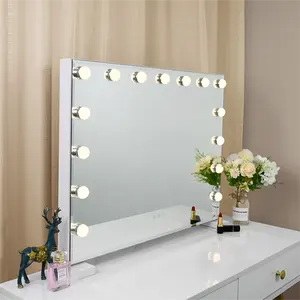 Best Seller Fashion Style Rechargeable Vanity LED Desktop Hollywood Makeup mirror with LED Bulbs