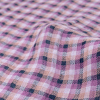 Tissu à carreaux 100% Lin 132 g/m² teint en fil, lavé, respirant, doux et léger pour literie, canapé, rideaux, chemises et robes printemps-été