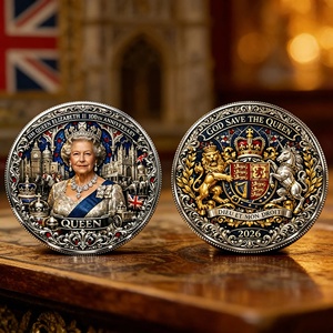 Pièce de monnaie commémorative 3D du 100e anniversaire de la reine <span class=keywords><strong>Elizabeth</strong></span> <span class=keywords><strong>II</strong></span>, souvenir royal britannique, cadeau de collection en gros - Product Image 1