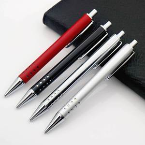 Stylo métallique rétractable 24 trous en laque argentée, fin, promotionnel, largeur d'écriture 1,0 mm, idéal pour affichage de logo ou cadeau - Product Image 1
