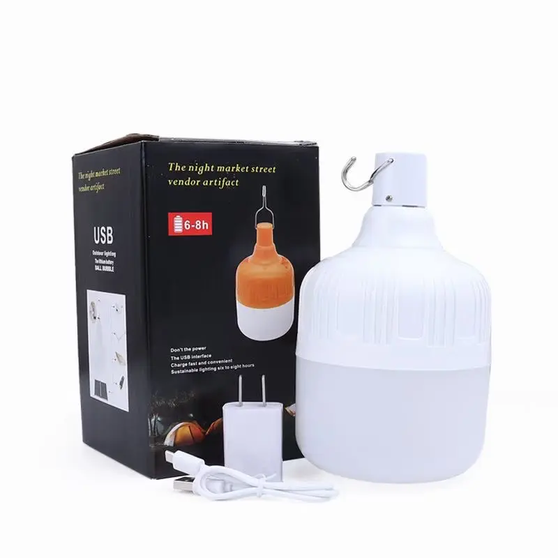 2022 hight brightness portable rechargeable Night market lights bulb with hooks