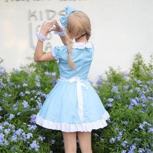 Zixiao Alice Cosplay Costume Sky Blue Dress Women Adult Anime Wonderland Maid Outfit Polyester Fabric - Product Image 3