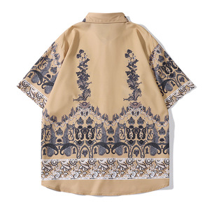 <span class=keywords><strong>เสื้อ</strong></span>ฮาวายสำหรับผู้ชายแบบพอดีตัวปกติเสื้อฮาวายแขนสั้นมีหลากหลายสีและดีไซน์ให้เลือก - Product Image 4