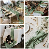 Chemin de Table en Gaze de Coton Luxe, Bohème, Long et Romantique pour Décoration de Table de Mariage, Fête Nuptiale ou Anniversaire