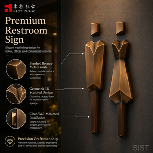 Panneau WC en acrylique pour hommes et femmes, avec icônes handicapés, à fixer au mur, pour café, bar, usage intérieur - Product Image 3