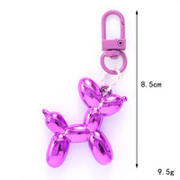 Porte-clés Chien Ballon Holographique Métallique Brillant, Breloques de Sac Chiot Irisé, Porte-clés Mignons et Colorés pour Coque de Téléphone pour Filles