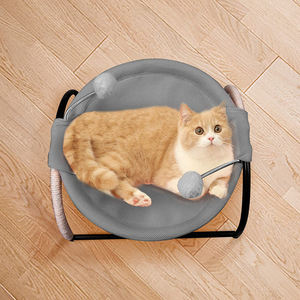 Hamaca personalizada de fábrica para gatos, cama elevada transpirable para mascotas, hamaca para gatos con juguetes de bola de peluche - Product Image 3