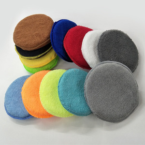 Éponges de lavage de voiture circulaires, couleurs mélangées, en stock, éponges cirées pour le polissage et le nettoyage - Product Image 2
