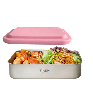 Boîte à bento multifonctionnelle de style japonais TiANN en titane de luxe 1,2 L (avec couvercle en silicone anti-fuite, 3 couleurs disponibles, chauffable) - Product Image 1
