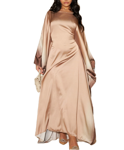 Loriya 2024 elegante Color Ombre Kaftan Abaya estilo murciélago vestido ropa islámica de mujer hecha de poliéster para musulmanes - Product Image 1