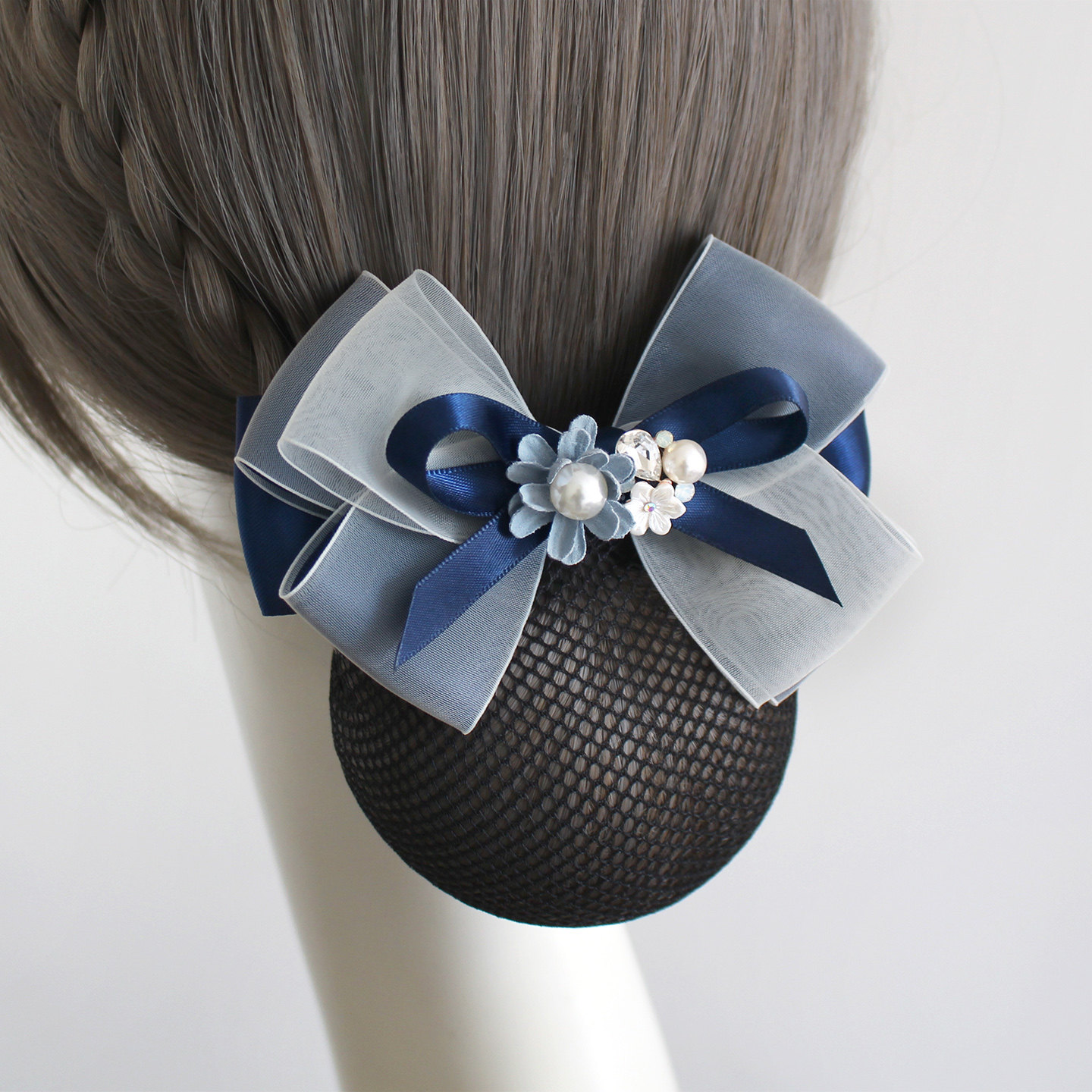 Flower shadow butterfly rhyme-navy blue-fine mesh