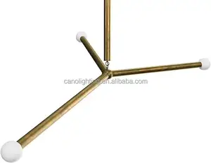 Modern European and American family hotel decoration lighting, brass metal industrial style arrow large linear chandelier