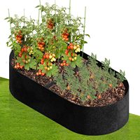 Sacs de culture surélevés en tissu pour jardin, grands bacs ovales pour légumes, pommes de terre, fleurs, tomates, sac de plantation à 2 compartiments