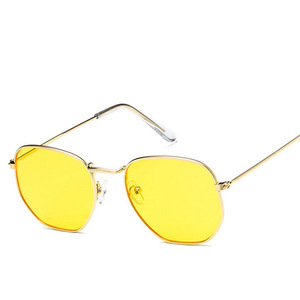 Lunettes de soleil polygonales rétro tendance pour hommes et femmes, monture métallique irrégulière, protection UV400, collection 2019 à succès - Product Image 6