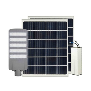 Lampadaire <span class=keywords><strong>solaire</strong></span> routier LS-<span class=keywords><strong>200</strong></span> à panneau séparé 18V 200W, batterie LiFePO4 250Ah, 12000LM, 150 LED Bridgelux, MPPT, IP65 - Product Image 1
