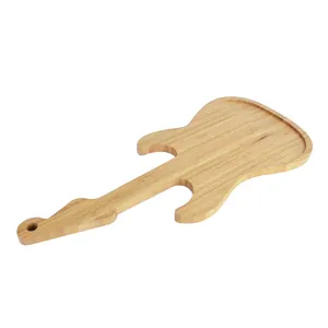 Guitar Shaped Bamboo Cutting Board Platter Serving Tray Cheeses Charcuterie Board Ukulele Chopping Boards