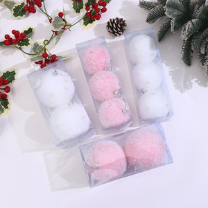White <b>Christmas</b> Ornaments <b>Christmas</b> Fur Ornaments Pom Pom Balls Xmas Hanging Decor Fluffy <b>Christmas</b> Ornaments for Xmas - Product Image 3