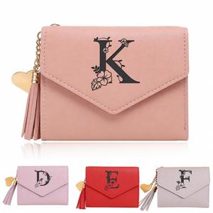 Personalized PU Leather Classic Solid Color Wallet Card Case Custom Women Card Holders Portable Mini <b>Purses</b> Shopping Bridesmaid - Product Image 2