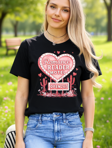 Romance Reader Motel T-shirt da donna con stampa a cuore, girocollo, manica corta, casual, per San Valentino, 100% cotone, primavera estate - Product Image 2