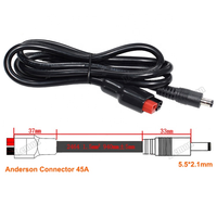 Câble d'extension 16AWG DC5.5*2.1mm avec prise mâle vers connecteur de batterie 45A pour générateur, batterie de secours, panneau solaire pliable