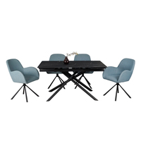 Tables à manger extensibles, en marbre, noir, style personnalisé