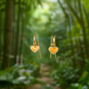 ต่างหูห้อยรูปหัวใจ ชุบทอง PVD ทำจากสแตนเลสสตีล 316L ทนทาน เป็นมิตรต่อสิ่งแวดล้อม - Product Image 3