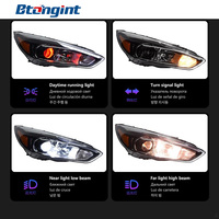 Phares LED adaptés aux FORD Focus 15-18, version américaine modifiée, ensemble de phares RS, lentille LED noire fumée, feux de jour
