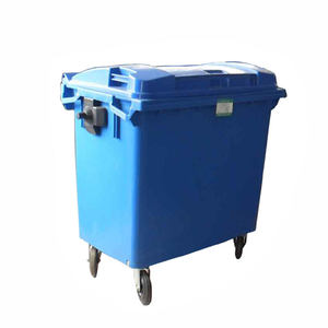 Contenedor de Basura de Plástico HDPE de 1100 Litros con 4 Ruedas y Tapa Enrollable, Ecológico, para Uso en Exteriores, Fabricante Turco, Superventas - Product Image 1