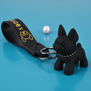 <span class=keywords><strong>Porte</strong></span>-<span class=keywords><strong>clés</strong></span> de voiture en cuir PU pour hommes et femmes, classique, Punk, bouledogue - Product Image 4
