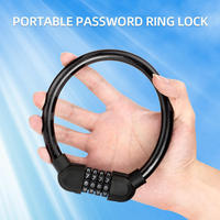 Cadenas à câble combiné en métal noir ovale de 40 cm