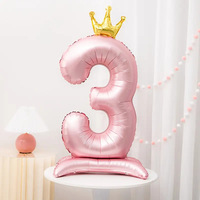 Ballons Chiffres Rose Métallisé Personnalisés Extra Larges pour Anniversaire, Saint-Valentin et Décorations d'Événements de Baby Shower - Durables