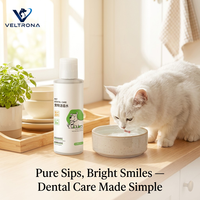 Eau de soin dentaire pour animaux de compagnie 250ml – Rafraîchisseur d'haleine pour chiens et chats, prévention du tartre, additif quotidien, formule douce à base d'extraits végétaux