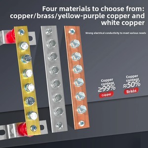 Bornier de mise à la terre de barre omnibus en cuivre T2 cuivre rouge étamé pour la confluence de potentiel d'égalisation d'armoire électrique de salle de serveur - Product Image 3