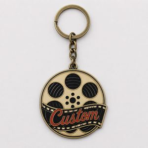 <span class=keywords><strong>Porte</strong></span>-<span class=keywords><strong>clés</strong></span> personnalisé en gros de haute qualité, design bobine d'appareil photo rétro, chaînes de bobine de film vintage, souvenir pour photographe - Product Image 2